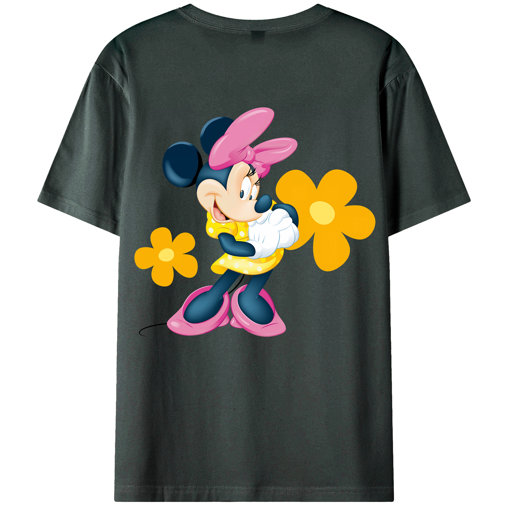 （画像用） ミッキーマウス Mickey Mouse 綿100％ メンズ半袖Tシャツ（バックプリント） 通気性